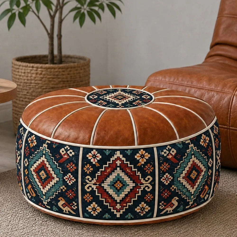 Boho Printed Fillable Storage Pouf