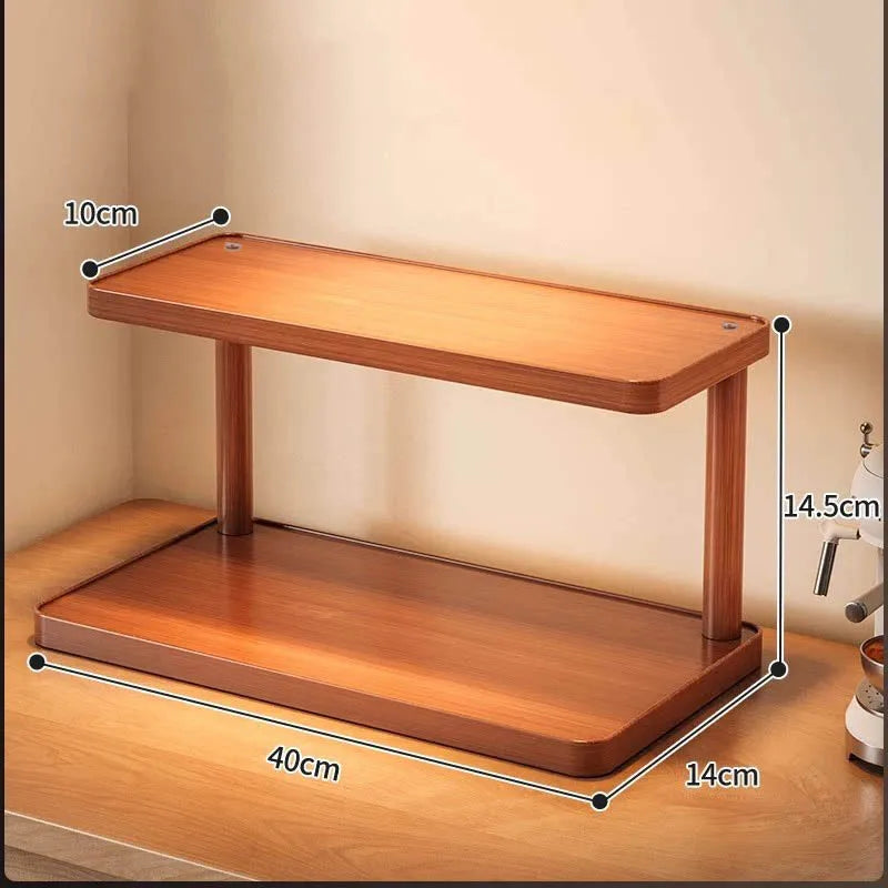 Wooden Tea Room Storage Rack