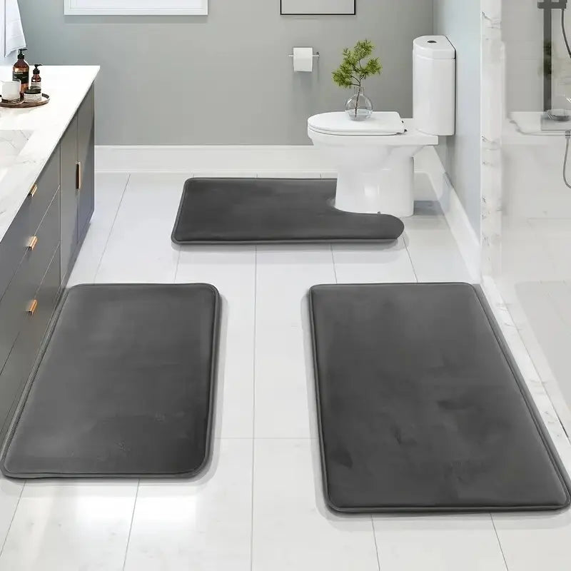 Three Piece Toilet, Bath Floor Mat, Shower Mat, Bath Absorbent Mat, Non