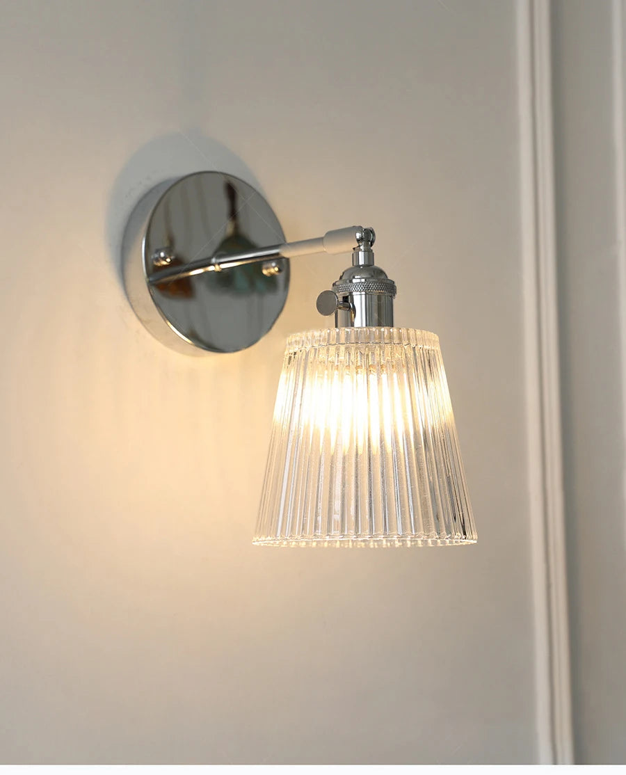 Fluted Glass Swing Arm Sconce