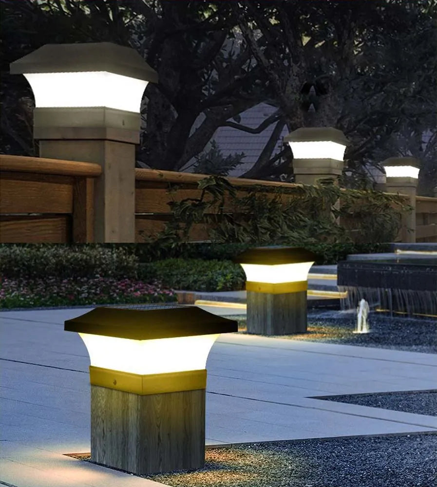 1-4pcs Solar Light Outdoor LED Post Deck Cap Fence Landscape Lamp