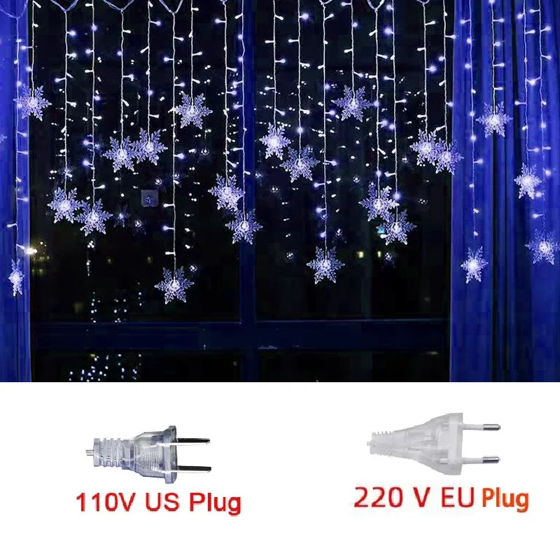 Snowflake LED Curtain Lights 3.2M