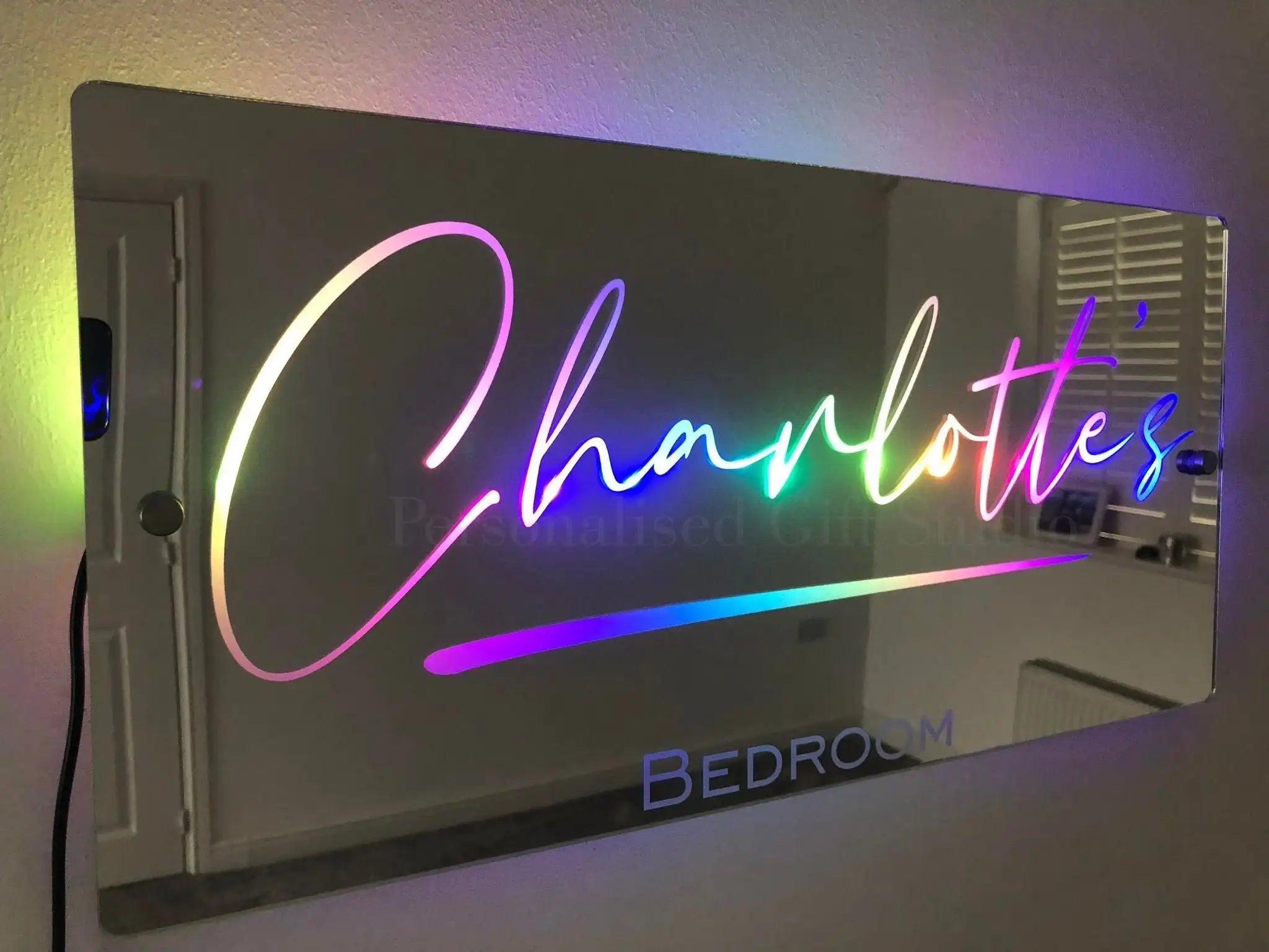 Personalized Name LED Light Mirror