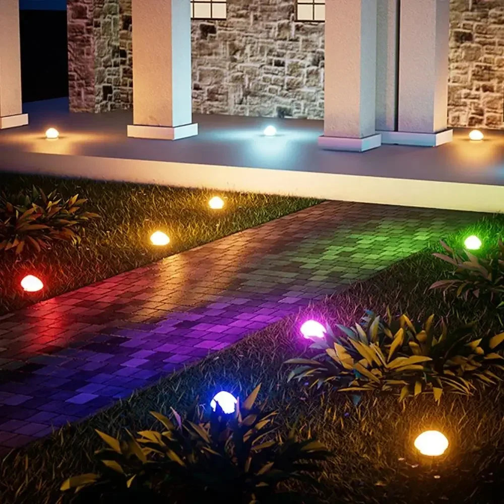 Solar Decorative Lamp Frosted Ground Lamp Outdoor Waterproof  Portable Energy Saving  Lantern Pebble Lawn Light Home Garden Lamp