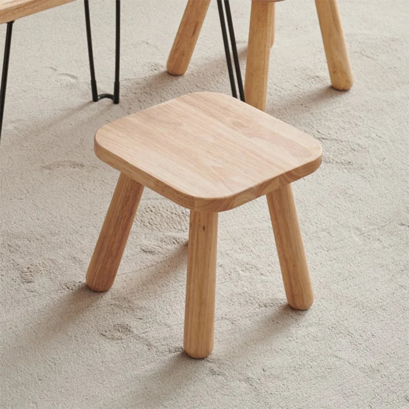 Solid Wood Shoe Changing Stool, Walnut Finish