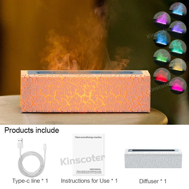 Essential Oil Aroma Diffuser Flame Air Humidifier Ultrasonic Cool Mist