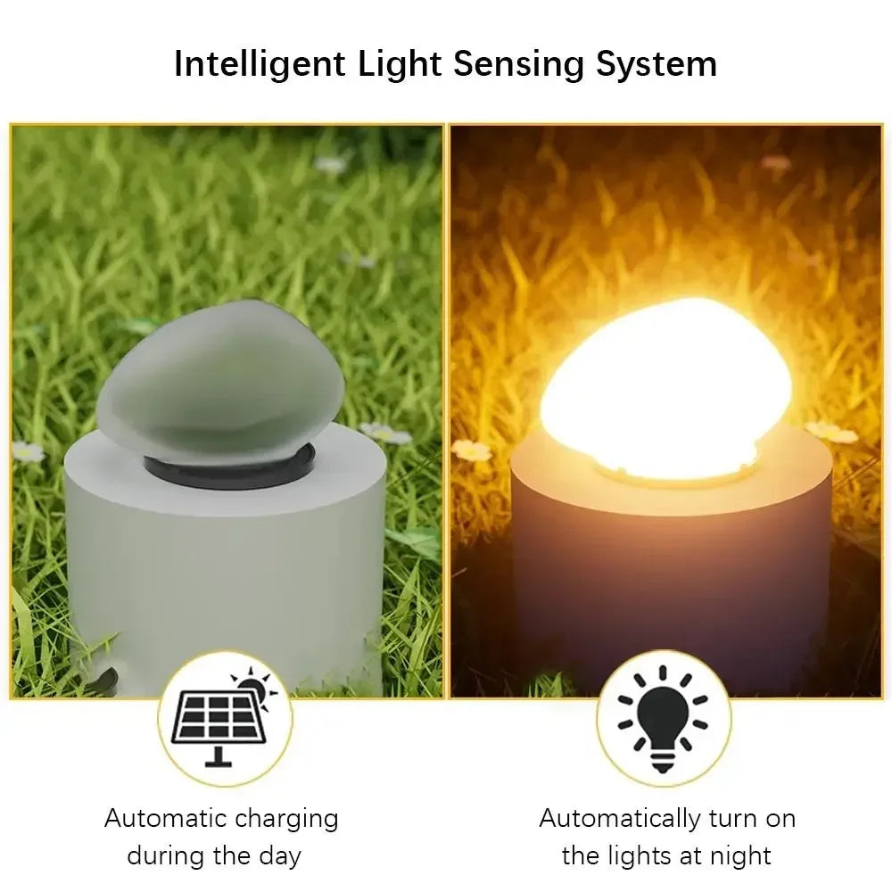 Solar Decorative Lamp Frosted Ground Lamp Outdoor Waterproof  Portable Energy Saving  Lantern Pebble Lawn Light Home Garden Lamp