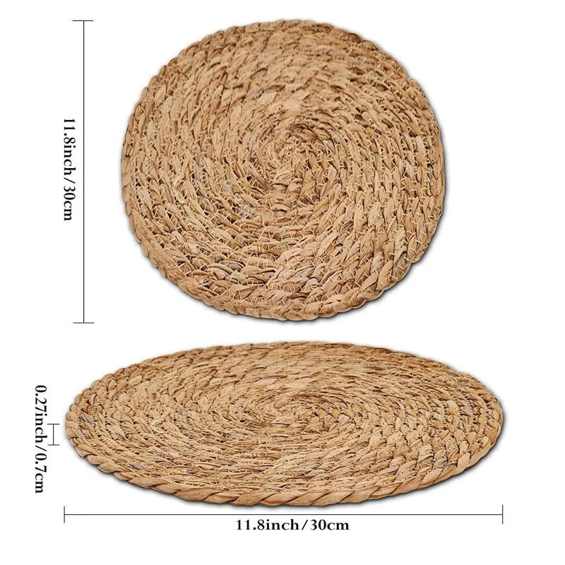 Handwoven Rattan Round Placemats