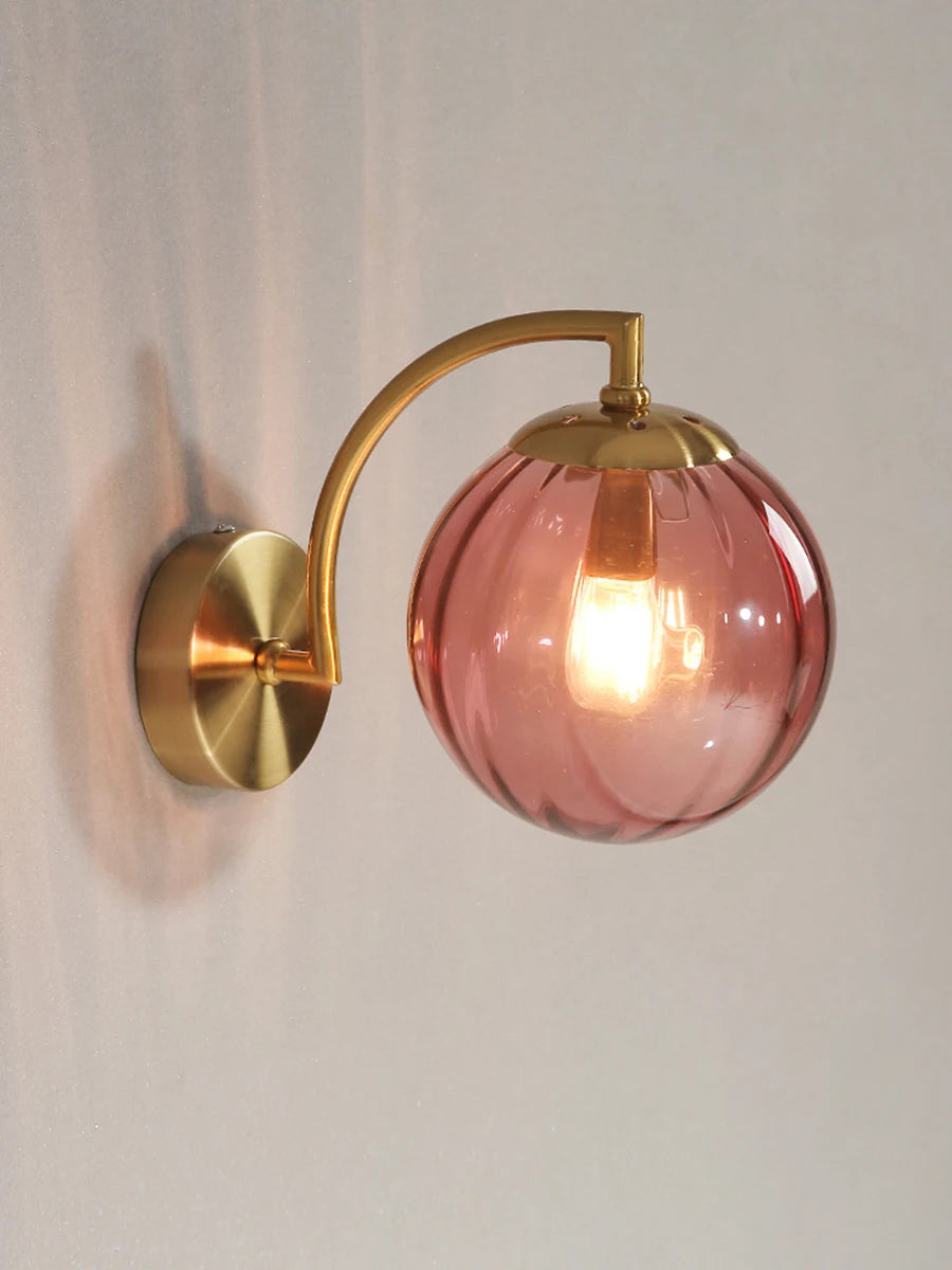 Glass Shade Bedside Wall Lamp