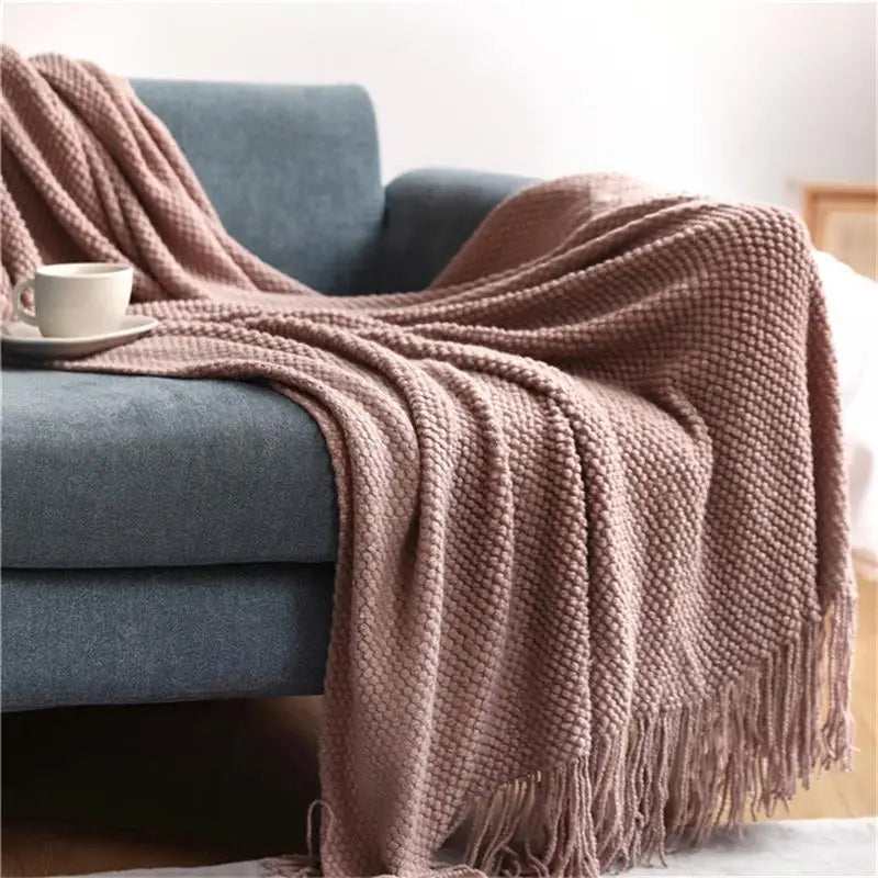 Nordic Solid Knit Throw Blanket