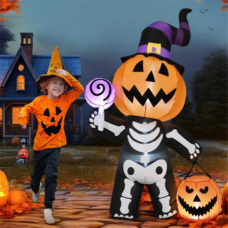 6 ft Inflatable Skull Ghost Pumpkin with LED