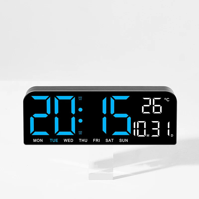 Large LED Digital Wall Clock Temperature Date Week Display