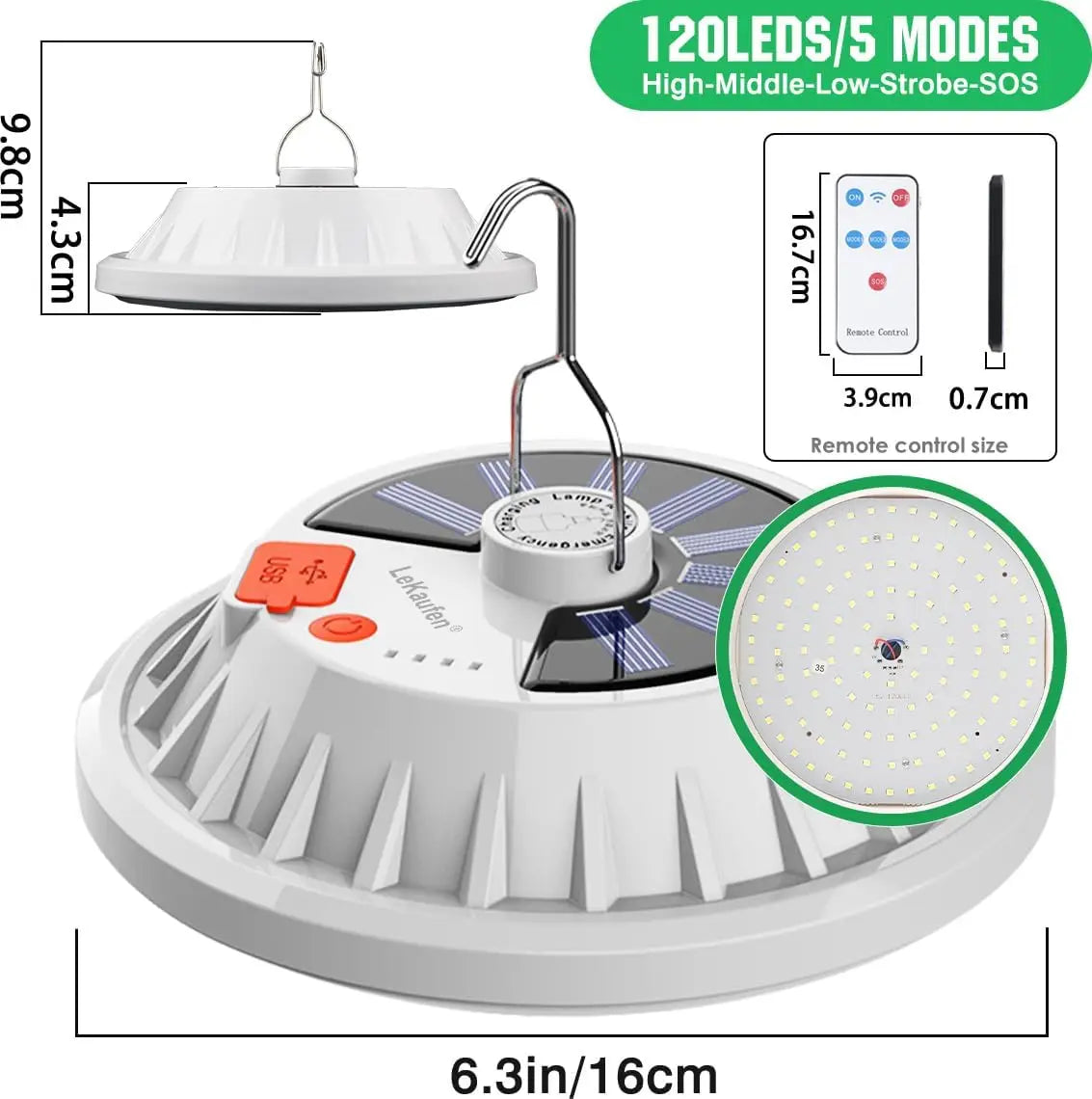 Outdoor Lighting LED Leaf Camping Lamp Hung Emergency Solar USB