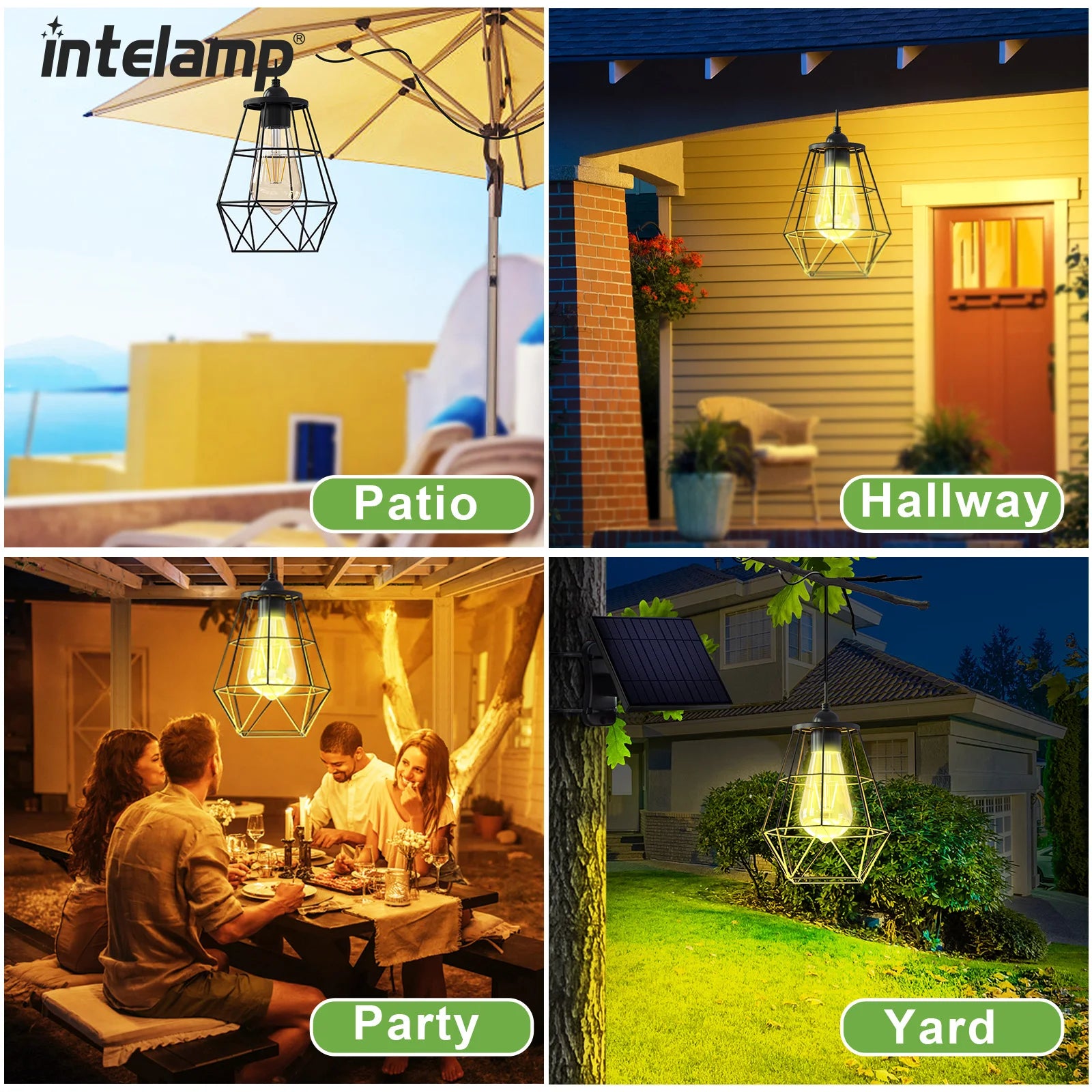 intelamp Long Life 4000mah Solar Pendant Lights Indoor&Outdoor