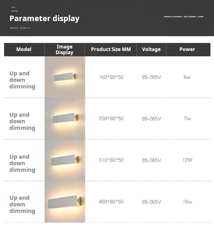 Adjustable Aluminum LED Wall Lamp