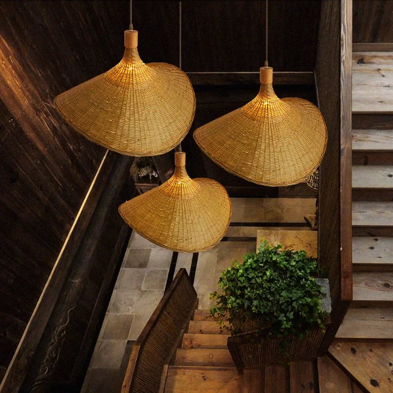 Hand Knitted Bamboo Hanging Lamp