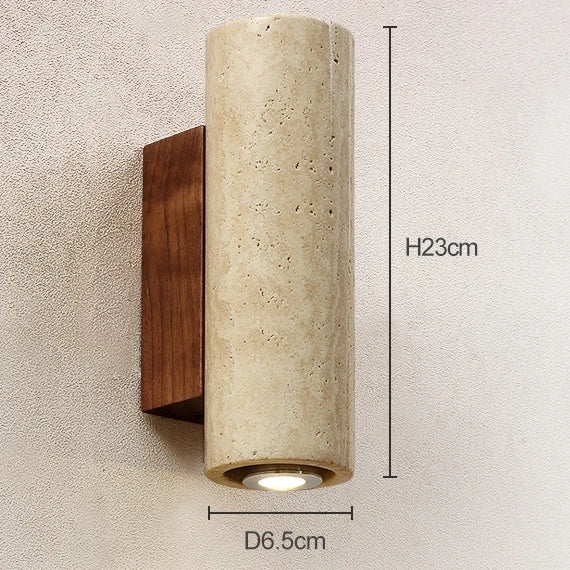Indoor Stone Wall Lamp Travertine Sconce Light Hardwired With E27 Bulb for Bedroom Living Room
