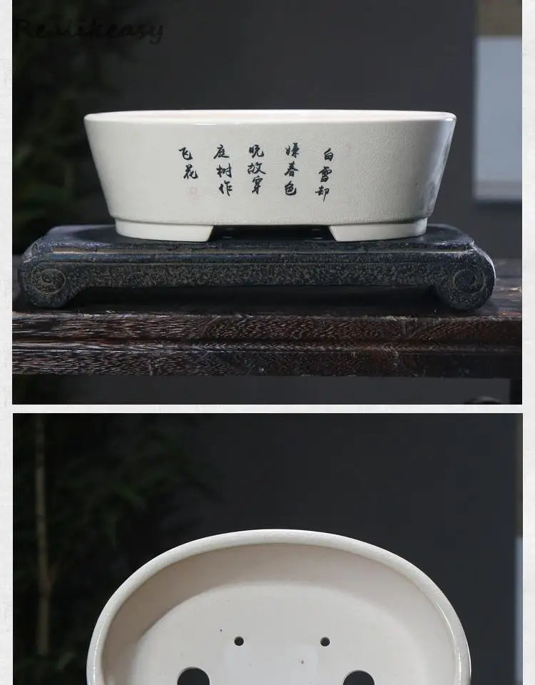 6Size Purple Sand Flower Pot Ceramic Bonsai Pot Handmade