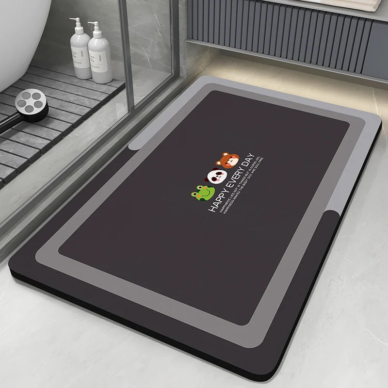 Diatomaceous Earth Bath Mat Bathroom Rug Absorbent Non-slip Floor Foot