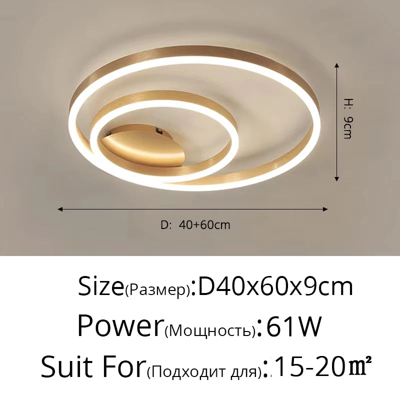 Gold Multi Ring LED Chandelier