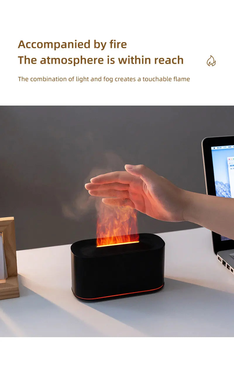Essential Oil Diffuser,Flame Colorful Water Vapor Fire Humidifier for