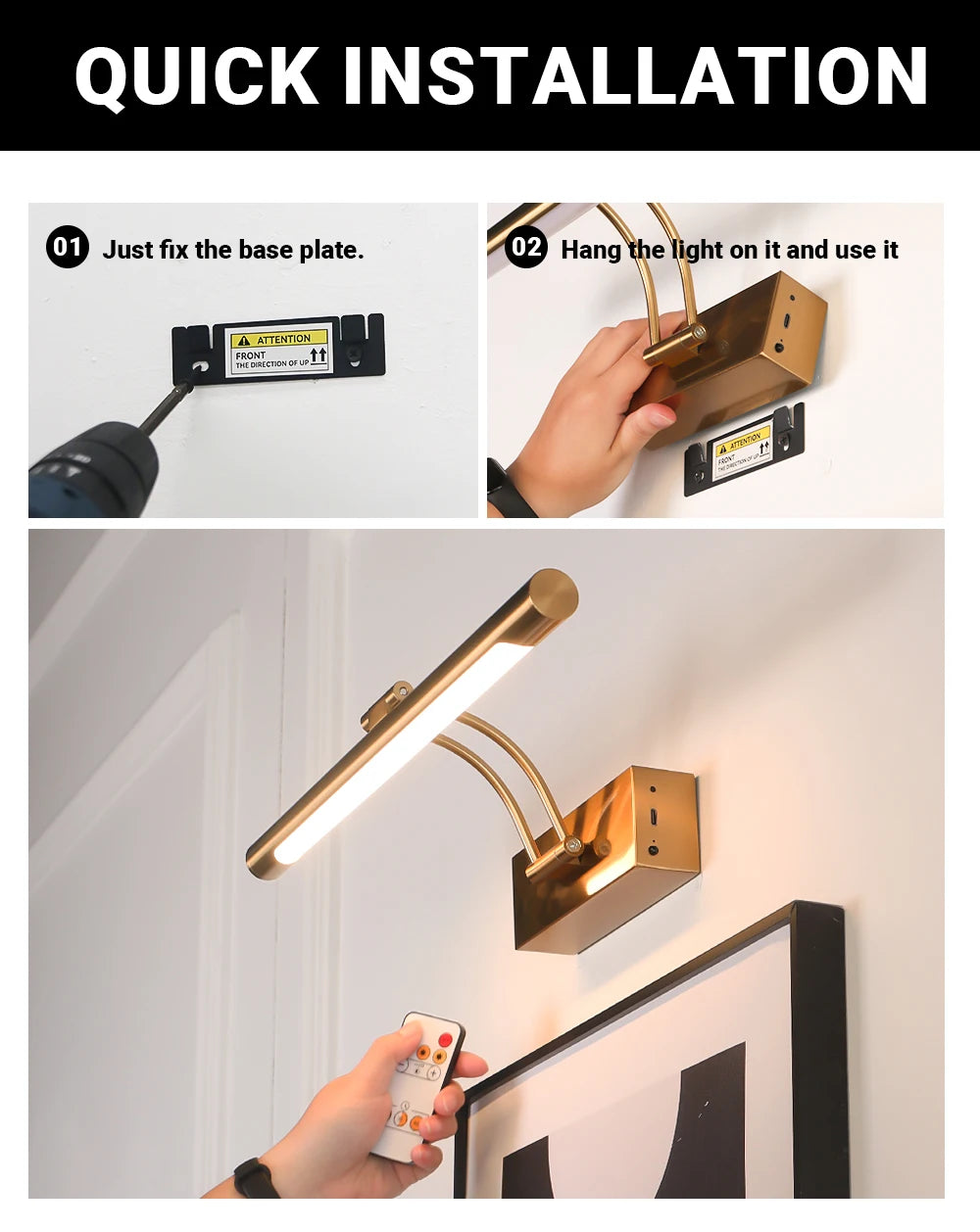 Rechargeable Picture Light with Remote