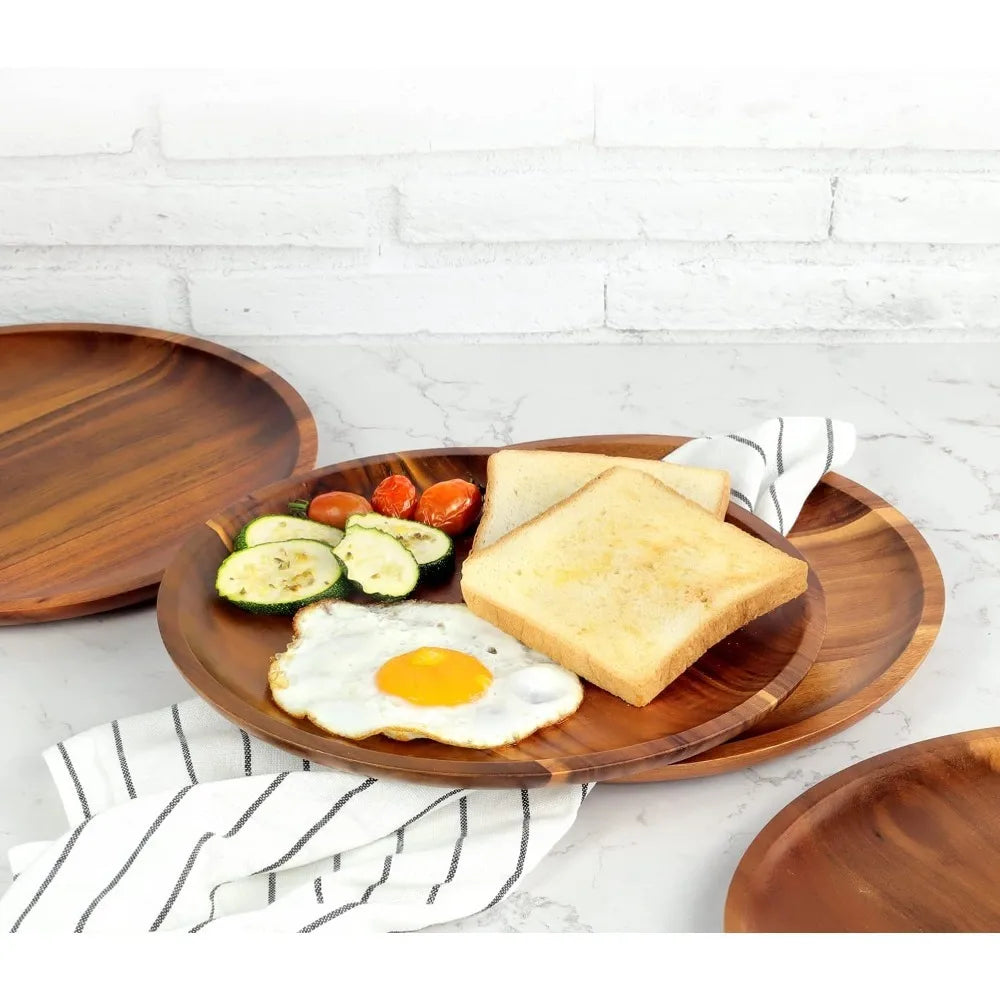 Acacia Wood Round Serving Plate