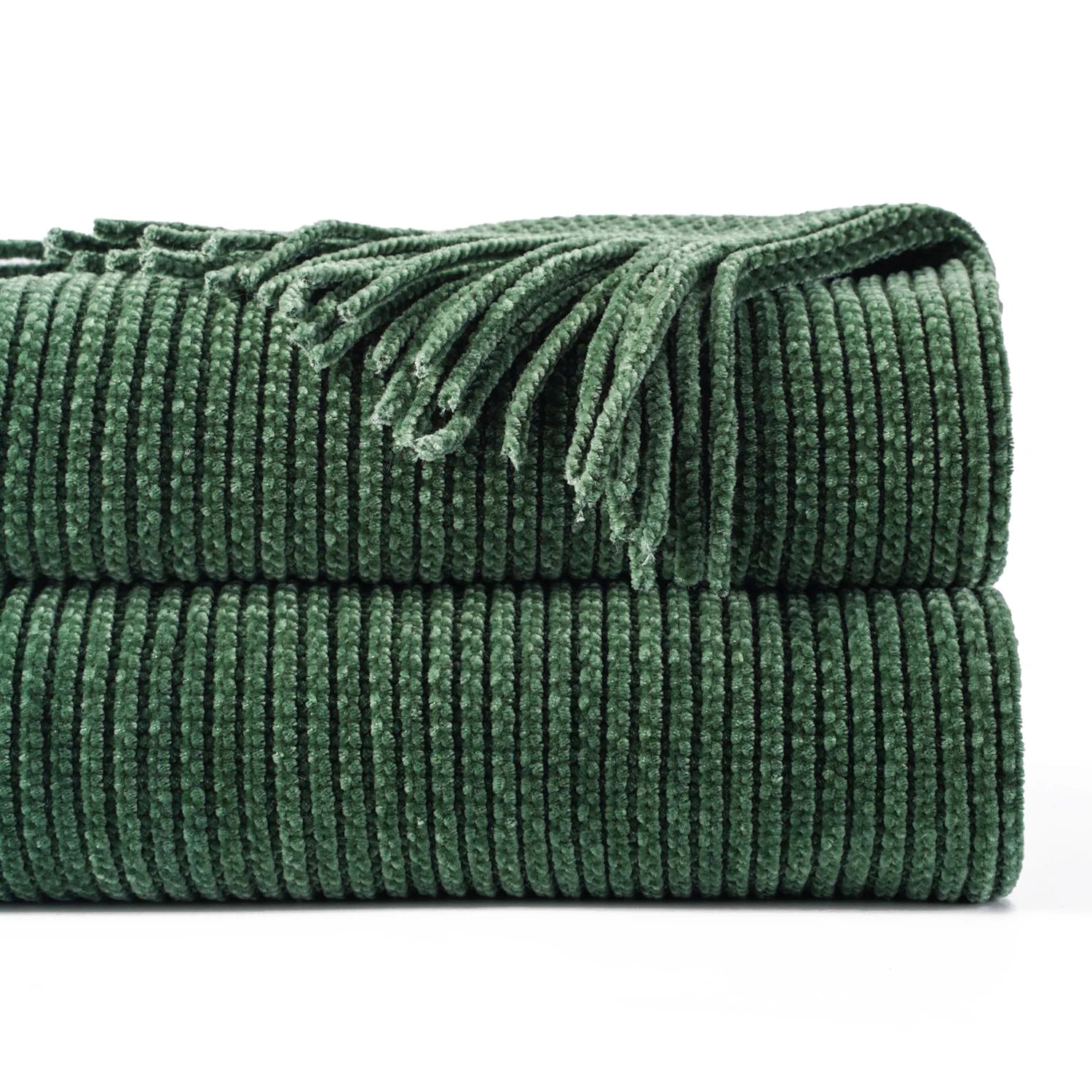 Chenille Knit Plaid Throw Blanket