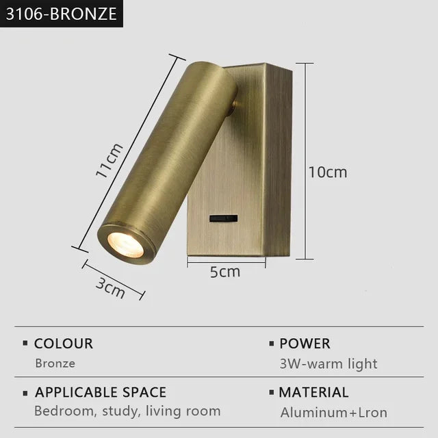 Modern LED Wall lights Rotatable Adjustable Reading Lights Bedroom