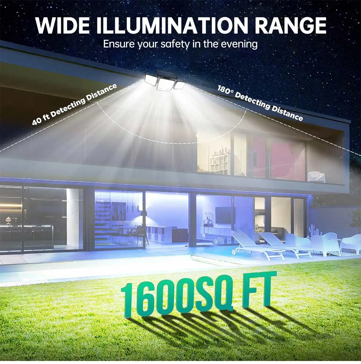 3-Head Adjustable Solar Motion Light