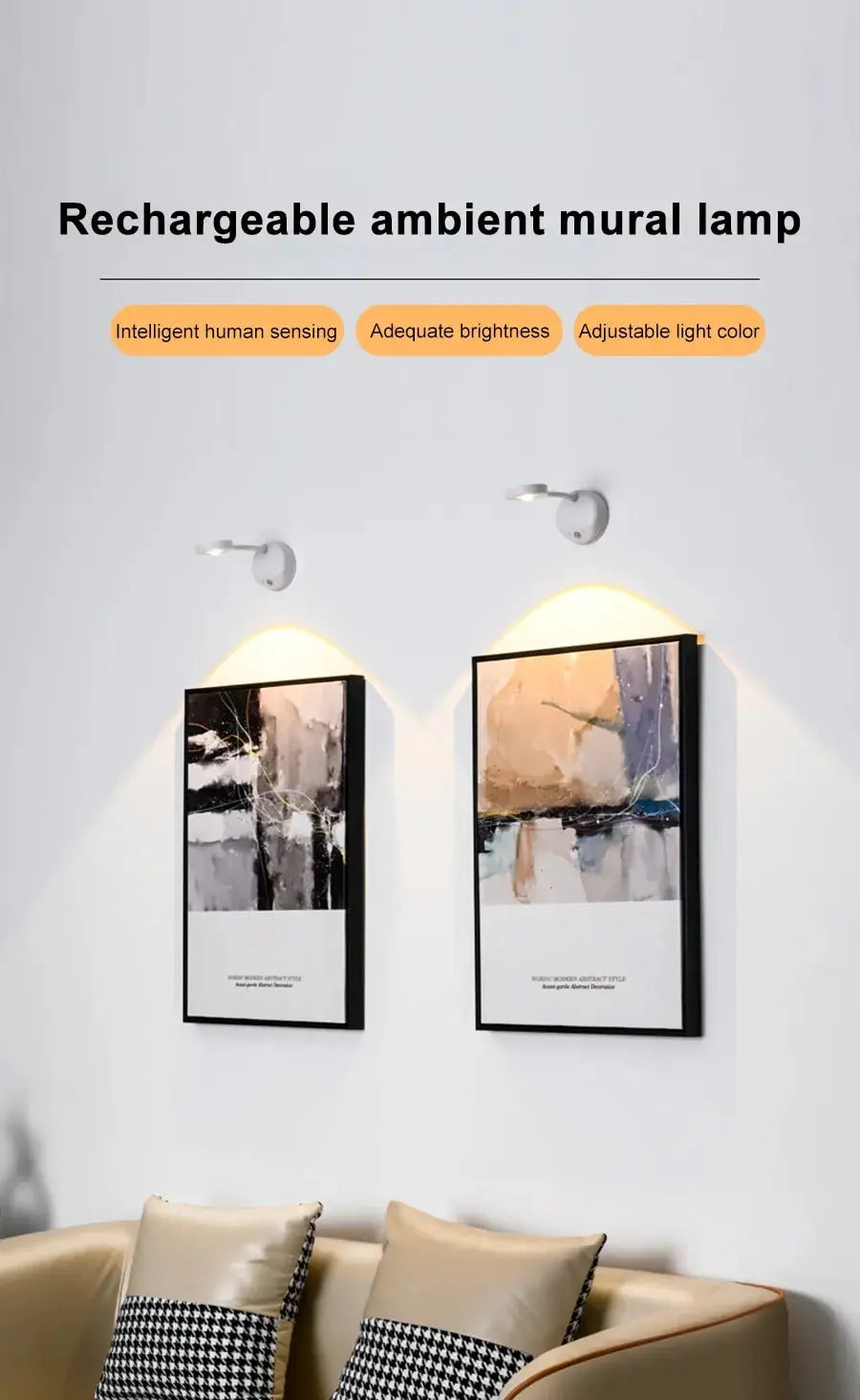 Motion Sensor Rechargeable Wall Light