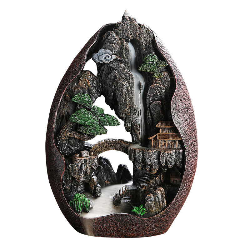 Large Mountain River Backflow Incense Burner