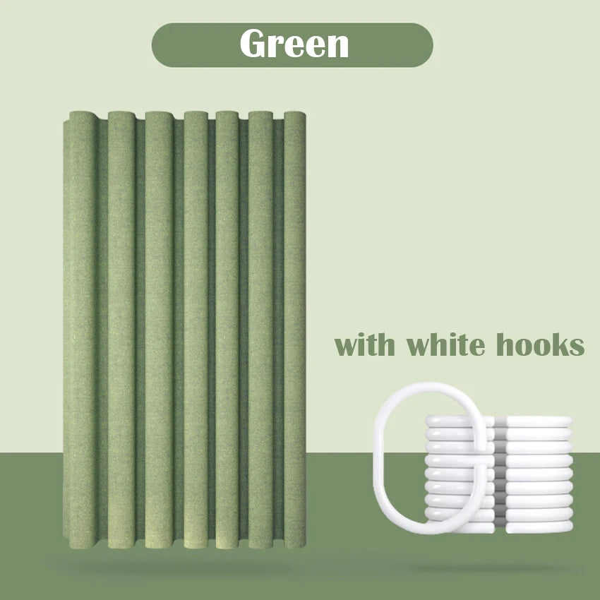 Thick Imitation Linen Shower Curtain Polyester Waterproof Shower