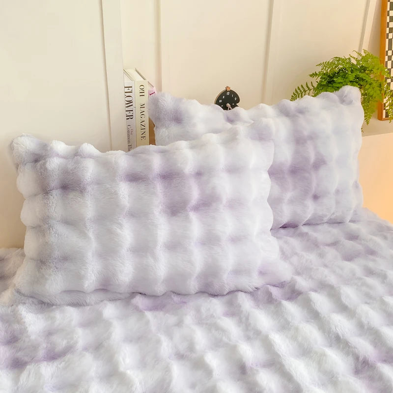 2pcs Fluffy Plush Pillowcase 48x74cm Winter Warm Thickness Pillow Sham
