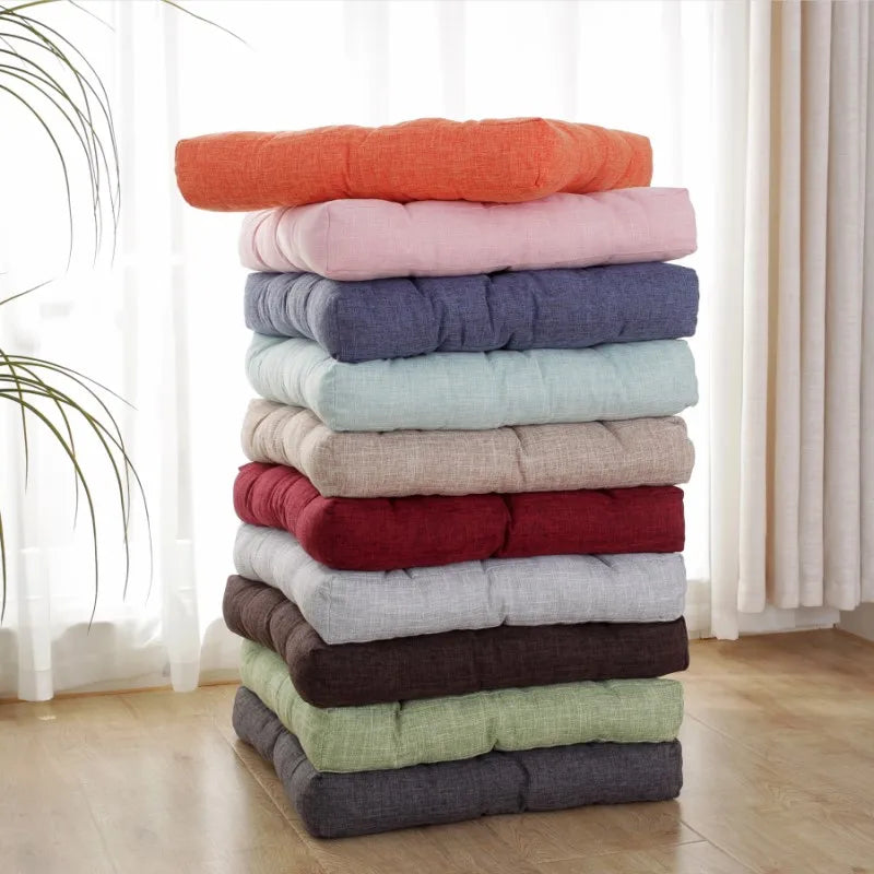 Large Square Floor Seat Cushion Cotton Linen Tatami Floor Pillow Thick Cushions Seating Pillow Seats Mat Pad Balcony Cushion