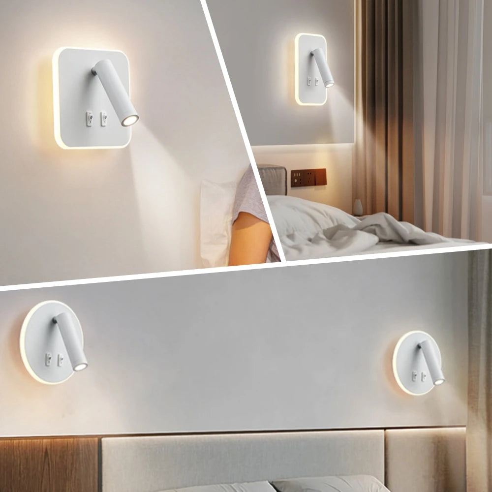 LED Wall Light 220V AC Backlight Rotating Adjustable Spotlight