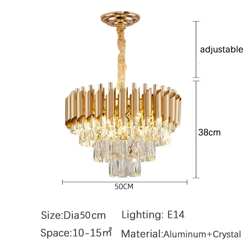 Luxury Crystal Ceiling Chandelier Lighting Modern Living Room Lights