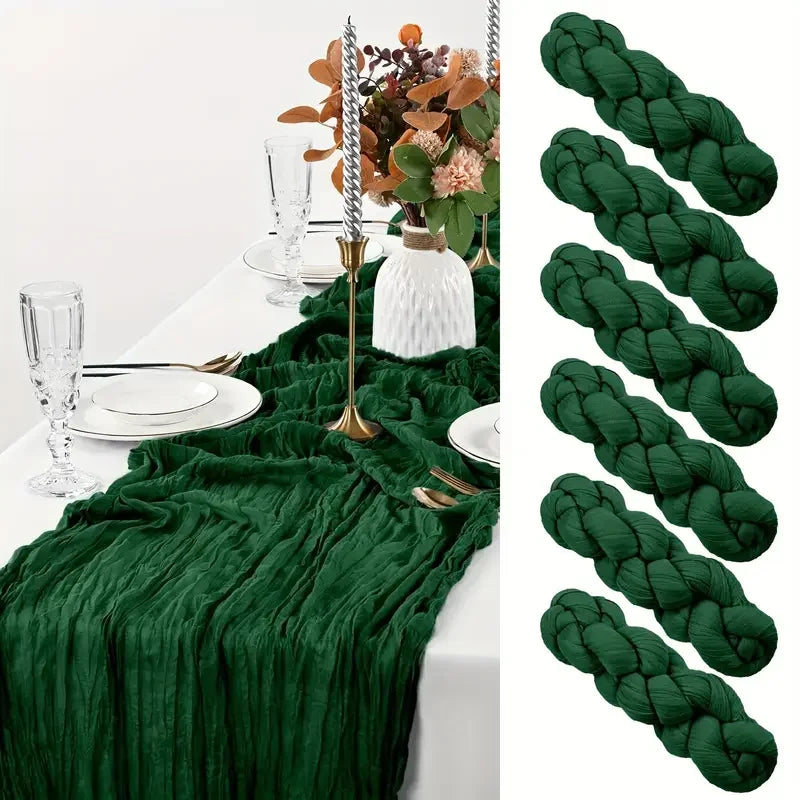Gauze Cheesecloth Table Runners Set of 6