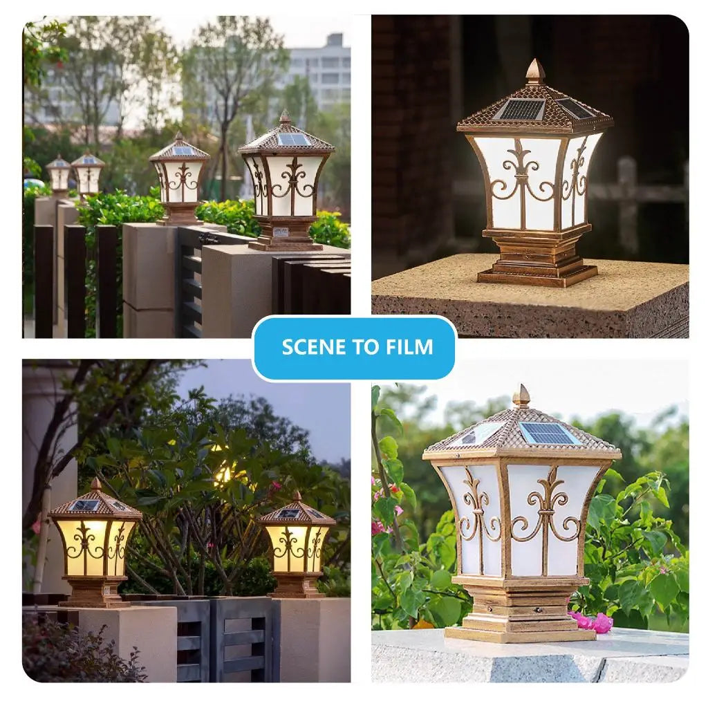3-Color Adjustable Waterproof Outdoor Solar Lamp with Remote Control -