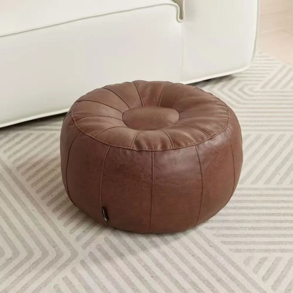 PU Leather Unstuffed Storage Pouf