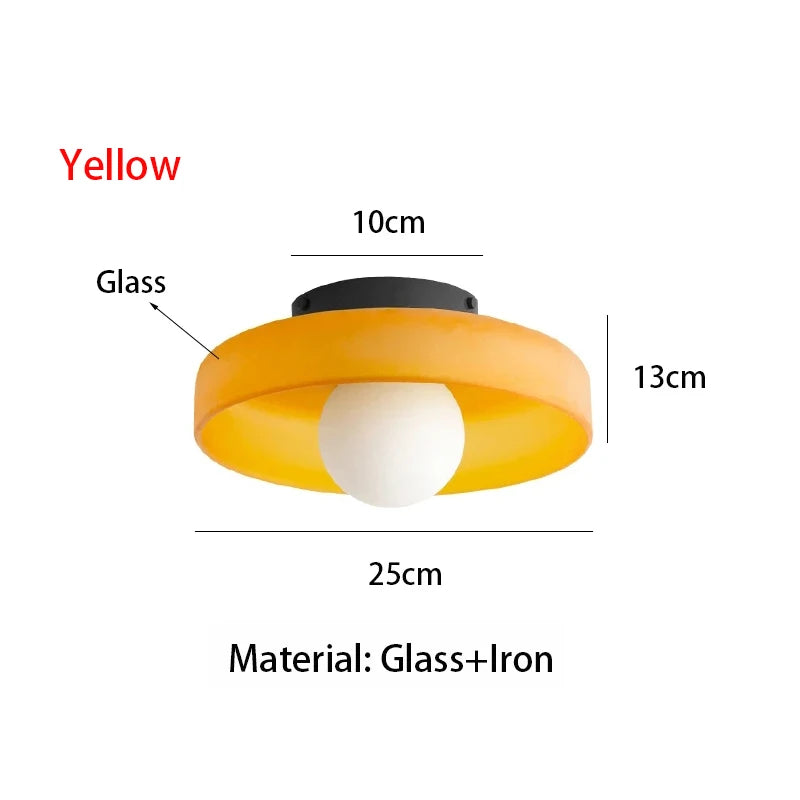 Vintage Colored Glass Ceiling Light