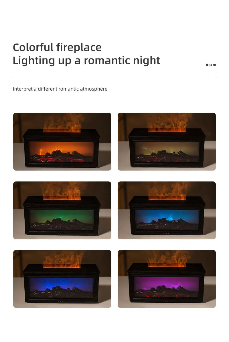 Simulated Fireplace Flames Aroma Diffuser Aromatherapy Ultrasonic Air
