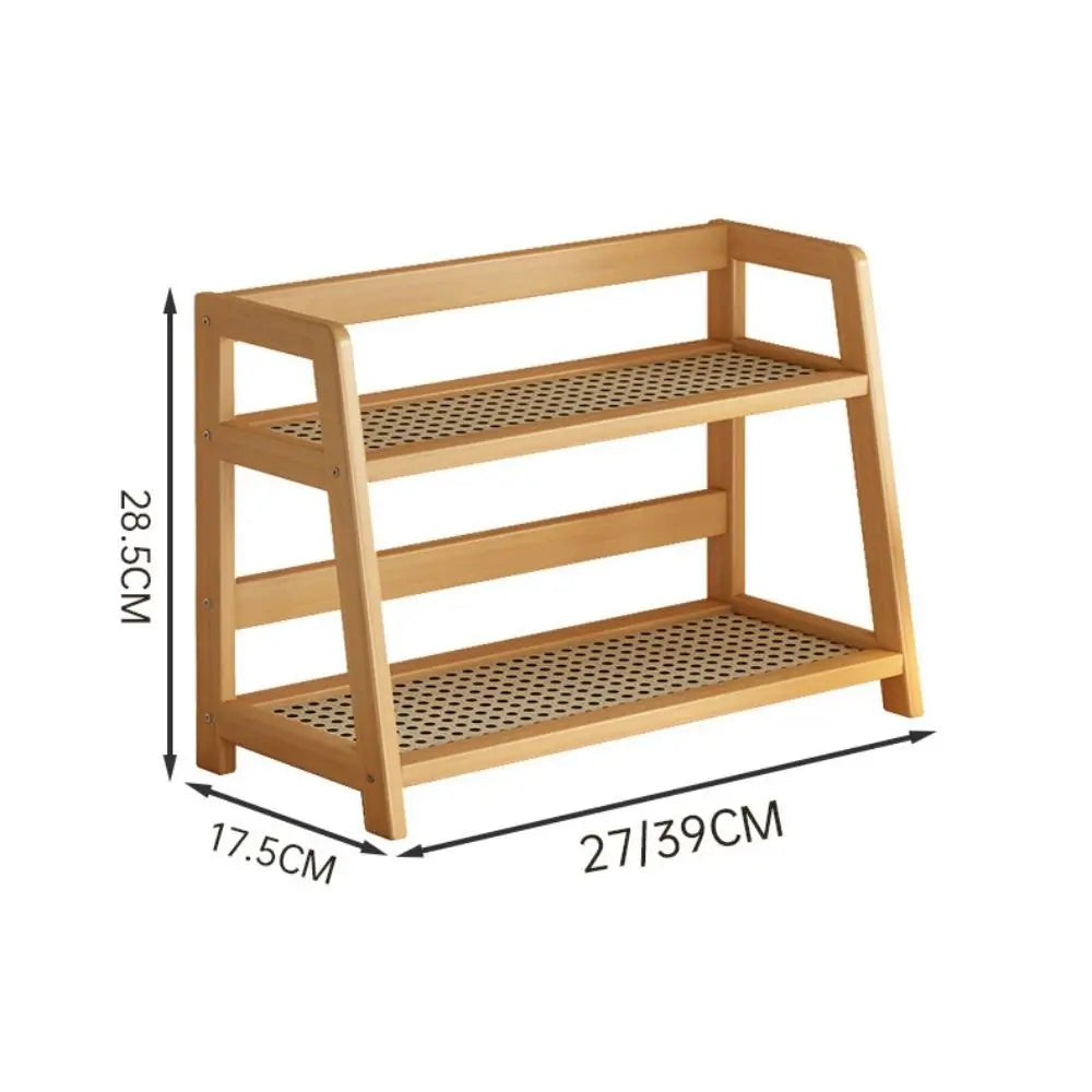 Rattan Desktop Storage Shelf