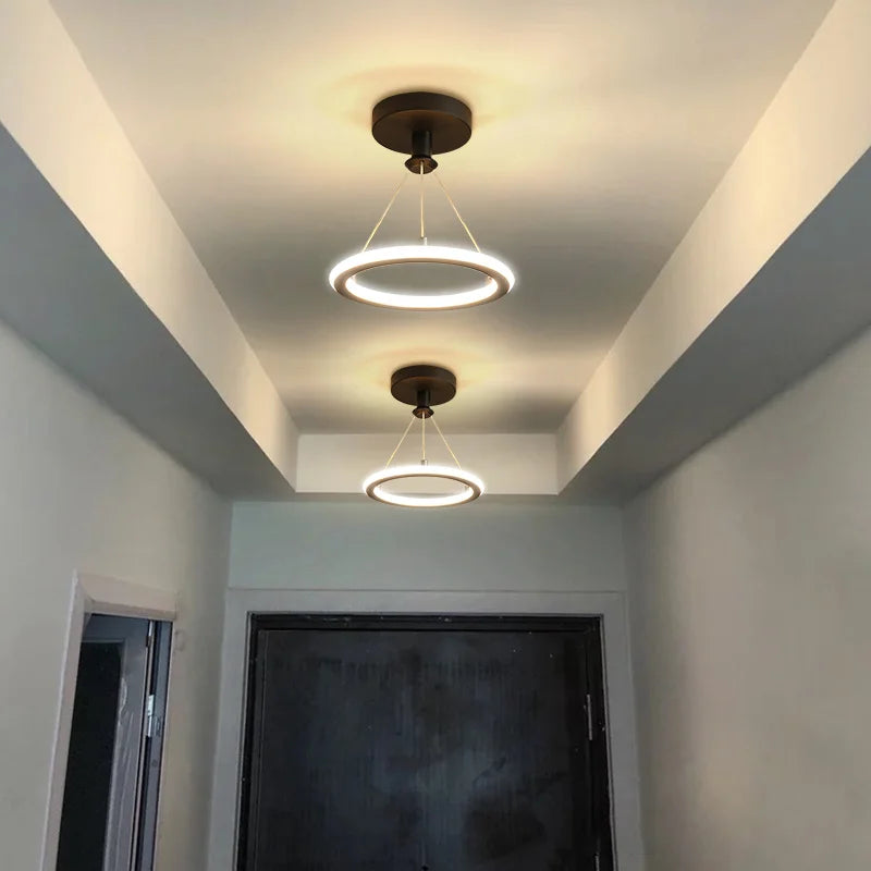 Gold and Black Aisle LED Chandelier