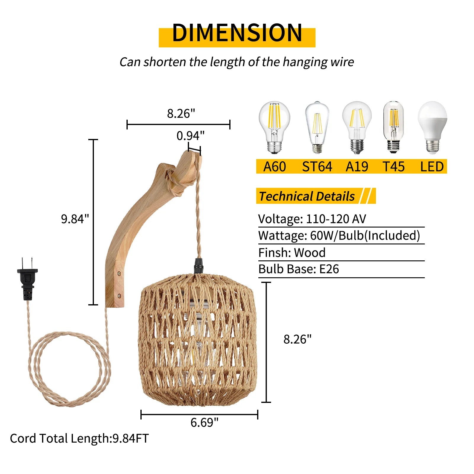 Bamboo Lantern Woven Wall Lamp