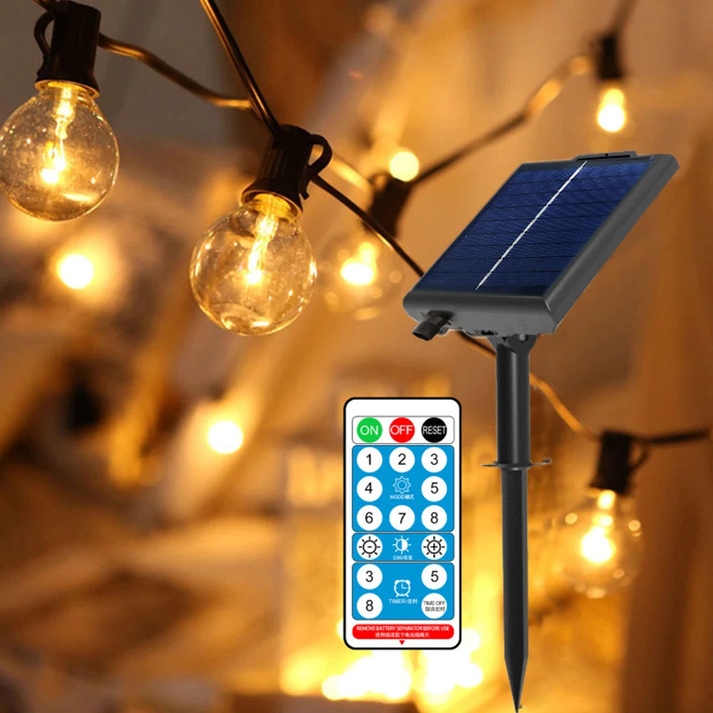 Solar G40 Globe Patio String Lights