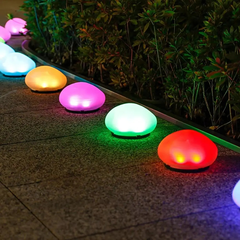 Solar Decorative Lamp Frosted Ground Lamp Outdoor Waterproof  Portable Energy Saving  Lantern Pebble Lawn Light Home Garden Lamp