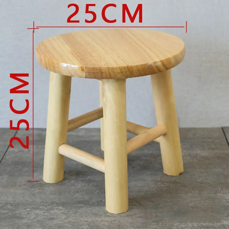 Solid Wood Round Stool