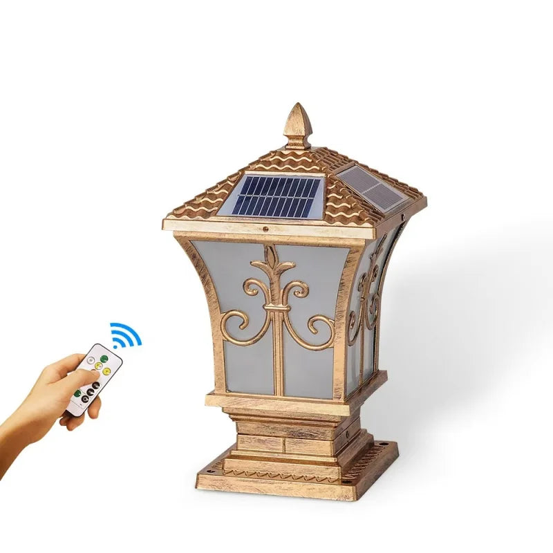 3-Color Adjustable Waterproof Outdoor Solar Lamp with Remote Control -