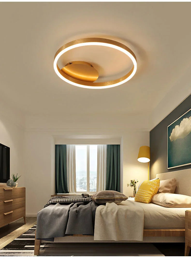Gold Multi Ring LED Chandelier